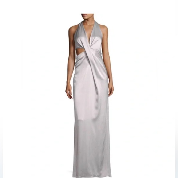 Halston Heritage Deep V Silver Dress - Picture 11 of 11